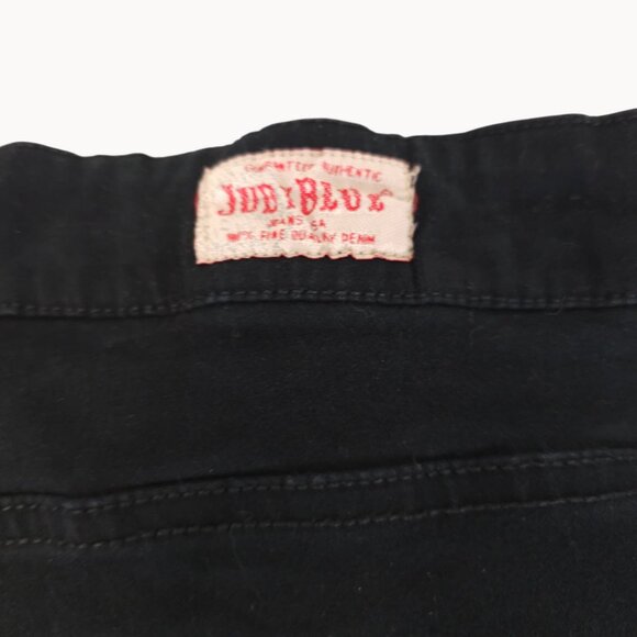 Womens Slim Fit High Waist Plain Solid Black Denim Jeans Goth Emo Judy Blue 1X - Picture 10 of 12